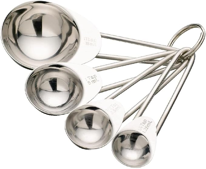 KitchenCraft Stainless Steel Measuring Spoons Set, 4 Pieces