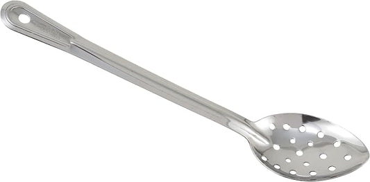 Winco Prime Stainless Steel Basting Spoon, NSF, Perforated, 15"