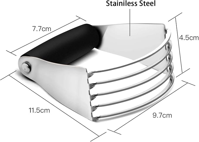 Dough Blender & Bench Scraper,Stainless Steel Kitchen Tool，Set of 2 Pack