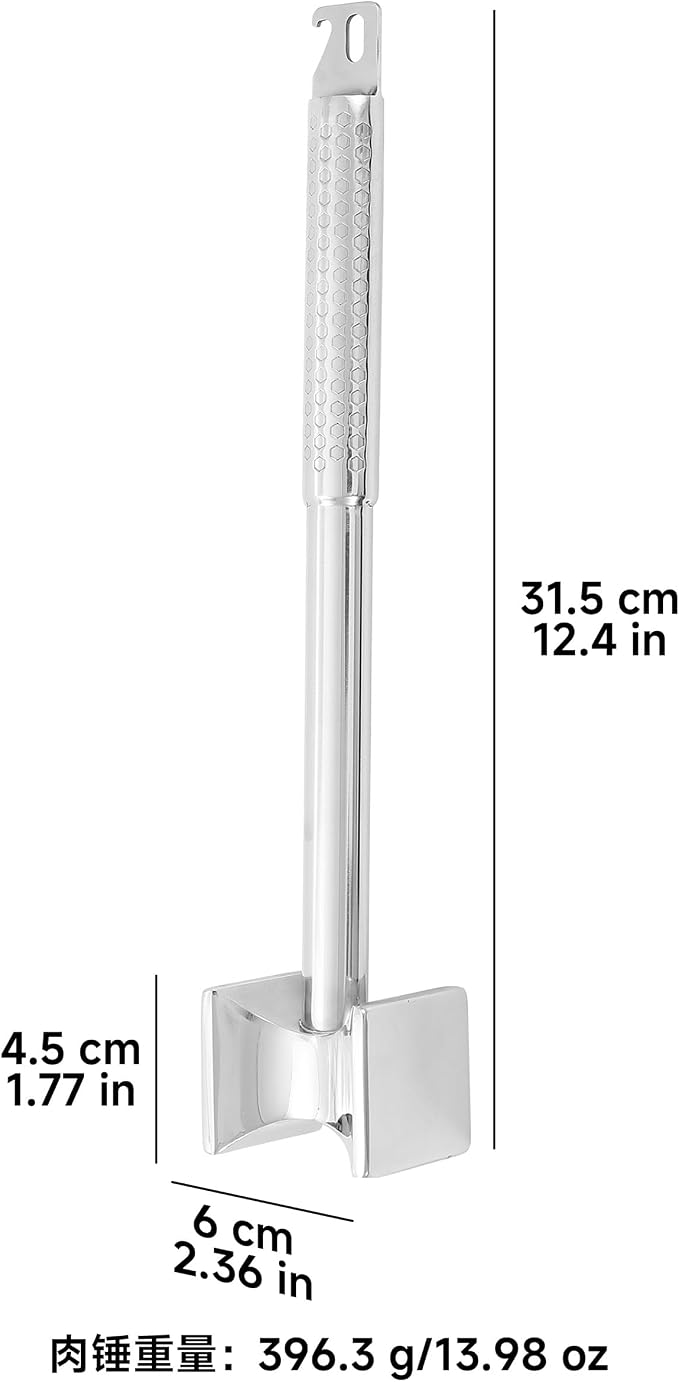 Dual-Sided Meat Tenderizer Mallet, Steak Pounder & Meat Flattener for Chicken, Beef, Veal & Seafood