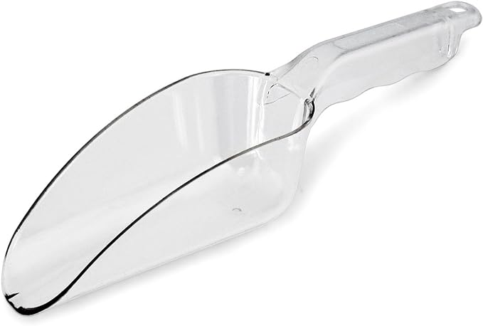New Star Foodservice Commercial Grade Polycarbonate Plastic Utility Ice Scoop, Clear, 12 oz
