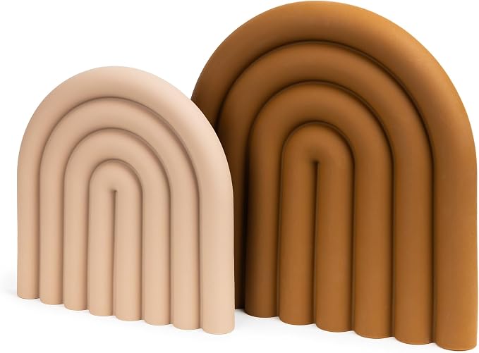 Premium Silicone Trivet Set, Freestanding Bendable Design, Kitchen Decor - Durable & Stylish Heat-Resistant Countertop Protector (Neutral, Set, Arch)