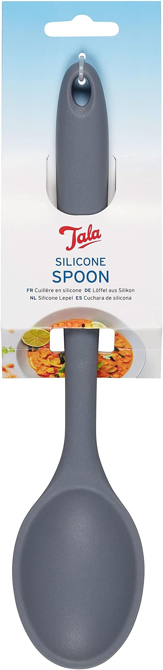 Tala Silicone serving spoon in grey, temperature resistant up to 240 degrees, ideal for serving all sauce and soup tasks, ideal for use with