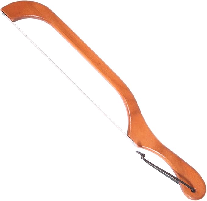 Out of the Woods of Oregon Bread and Bagel Slicer Bow Saw Bread Knife for Home Made Bread - Natural Alder - Choose from RIGHT OR LEFT HANDED (Cherry - Right Handed)