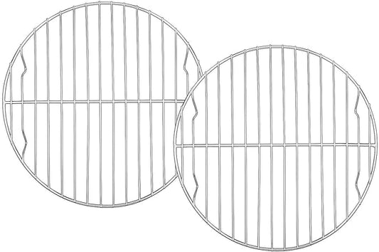 TeamFar Round Cooling Rack Set of 2, 9 Inch Round Baking Steaming Roasting Rack Set Stainless Steel, Healthy & Dishwasher Safe, Mirror Finish & Rust Free