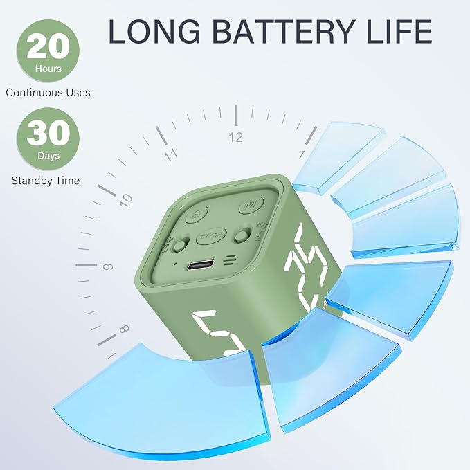 Rotating Pomodoro Timer 5, 25, 10 50 Minutes Preset, Desk Productivity Flip Timer, ADHD Tool Cube Countdown Stopwatch, Vibration/High/Low Volume/Custom Modes, for Work, Study, Back to School, Green