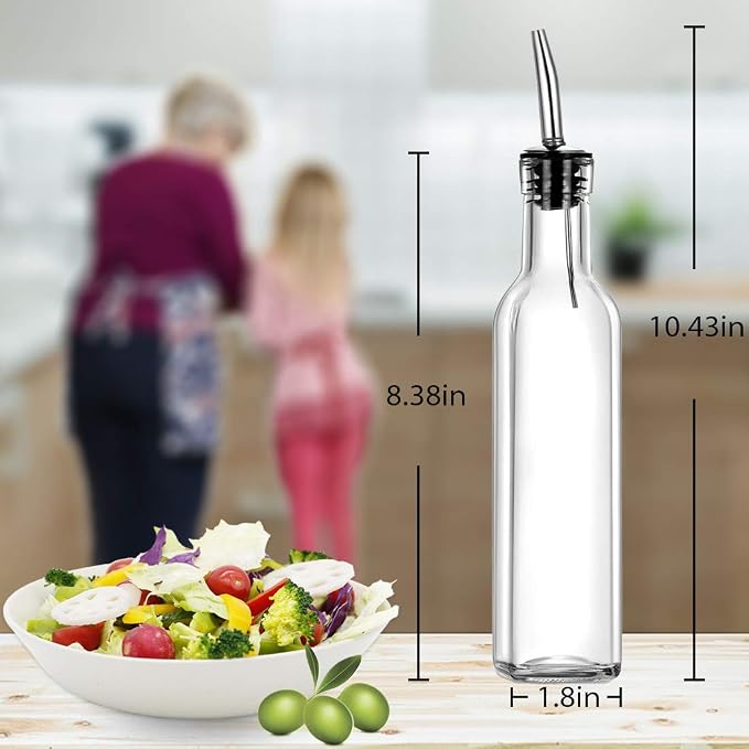 8 oz (250ml) Oil and Vinegar Dispenser Set - 2PCS Olive Oil Dispenser Bottles, Syrup Dispenser & Kitchen Oil Bottles with Pour Spouts and Funnel