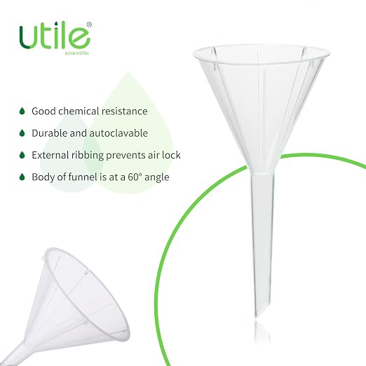 Utile 12pcs Plastic Analytical Funnel Set, PP Material, Top Diameter 30mm, Small Funnel for Lab Bottles, Recreational Activities, 4512.0011.12