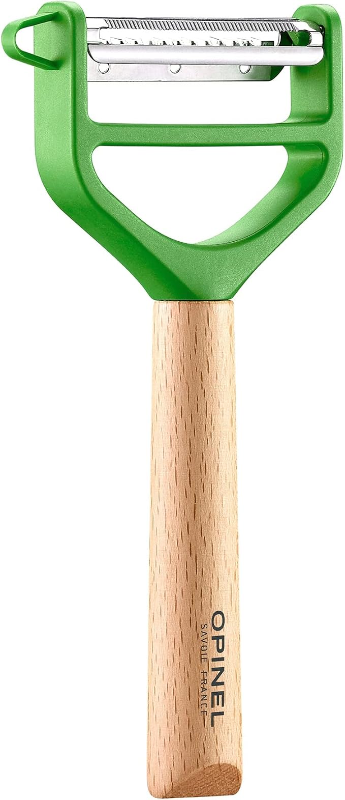 Opinel T-Duo Wood Handle, Y-Shaped Vegetable Peeler (Green)