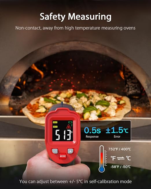 Wintact Infrared Temperature Thermometer Gun, Digital Non-Contact Laser Temp Gun Measuring Surface & Ambient Temperature for Kitchen Cooking Food Pizza Oven Grill Meat -58℉ to 752℉