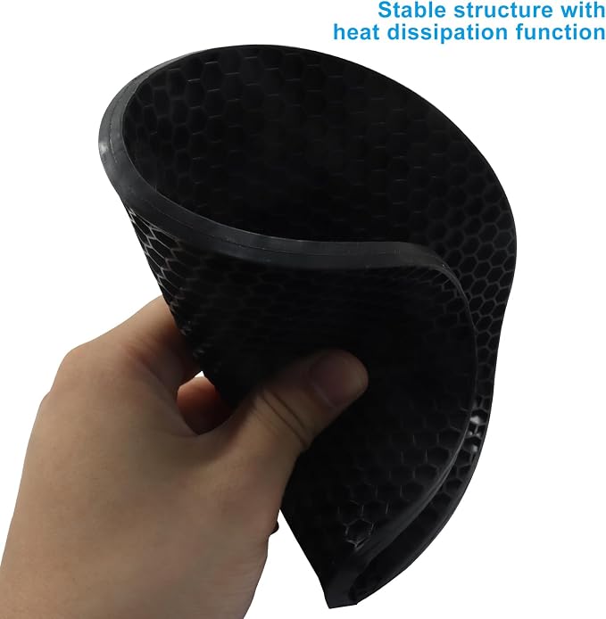 Silicone Trivet Mat, 6Pcs, Black | Non Slip, Heat Resistant, Extra Thick, Large, Multipurpose