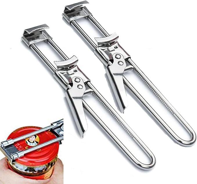 2PCS Master Jar & Bottle Opener,Adjustable Multifunctional Stainless Steel Can Opener Jar Lid Gripper,Manual,Kitchen Accessories