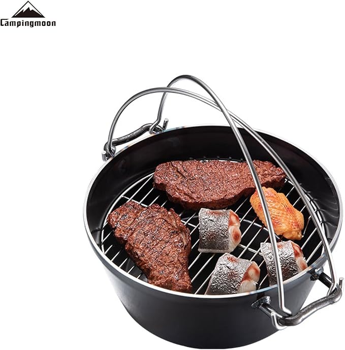 Campingmoon Stainless Steel Round Cooling Rack Baking Steaming Roasting Rack,Cooking Grid Grill for10 inch Dutch Oven