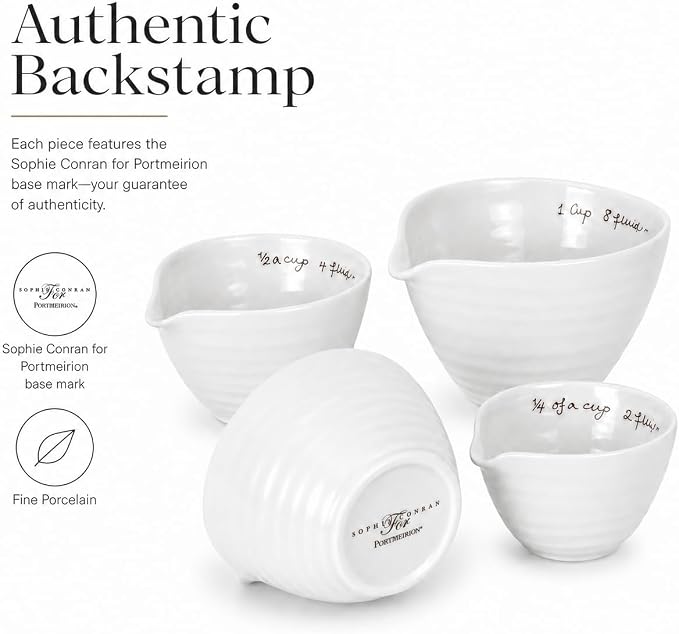 Portmeirion Sophie Conran White Measuring Cups,Set of 4