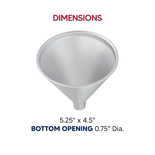 HIC Kitchen Wide-Mouth Aluminum Funnel Set for Liquids and Dry Goods, Set of 3, Includes 2-Ounce, 8-Ounce, and 12-Ounce