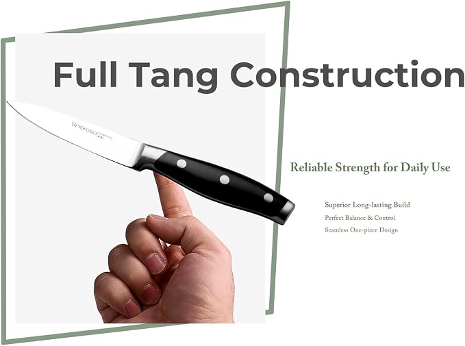 linoroso 3.5 Inch Paring Knife, Sharp Forged German Stainless Steel Kitchen Knife, Full Tang Small Fruit Knife with Ergonomic Handle, Premium Classic Series with Elegant Gift Box
