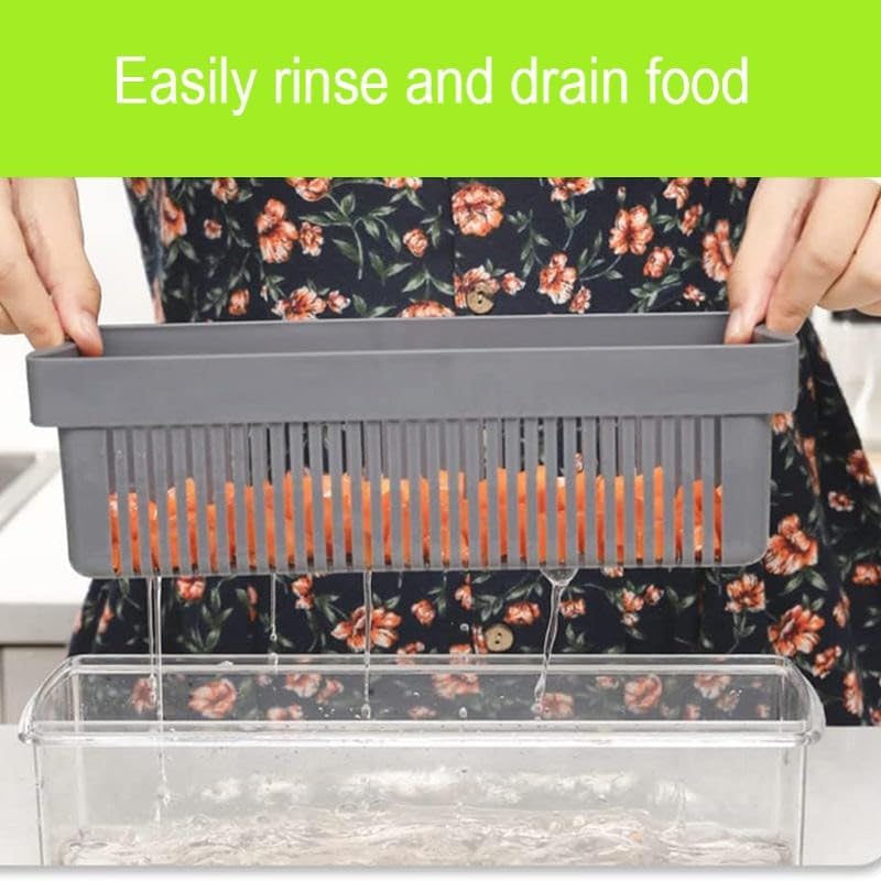 KitchenHelper 15 in 1 Mandoline - Food Chopper, Cutter, Dicer, Grater, Peeler, Slicer, Egg Separator, and Rinse Basket