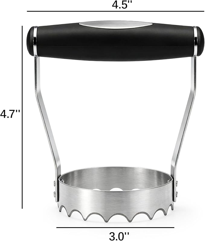 Food Chopper, Stainless Steel Hand Chopper with Ergonomic Grip Handle, 3-Inch Salad Chopper for Vegetable, Egg, Cabbage, Nut Tuna, Meat, Easy to Clean Manual Kitchen Tool