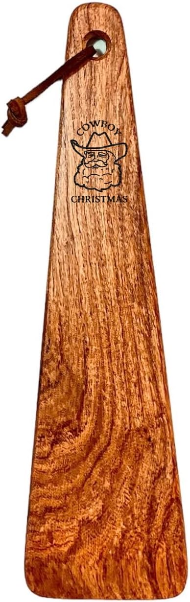 COWBOY SPATULA - Mesquite Wood Spatula, Handmade in Texas, Made in USA, Perfect for cast iron cookware, steel cookware, nonstick cookware - Personalization Optional (Christmas - Cowboy Christmas)