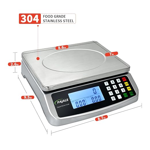 Large Food Scale 88 lb, Commercial Kitchen Scale 40kg with Price Computing, 0.05oz/1g, 304 Stainless Steel Digital Scale for sourdough Bread Baking Cooking Meat Restaurant Vegetables Farm