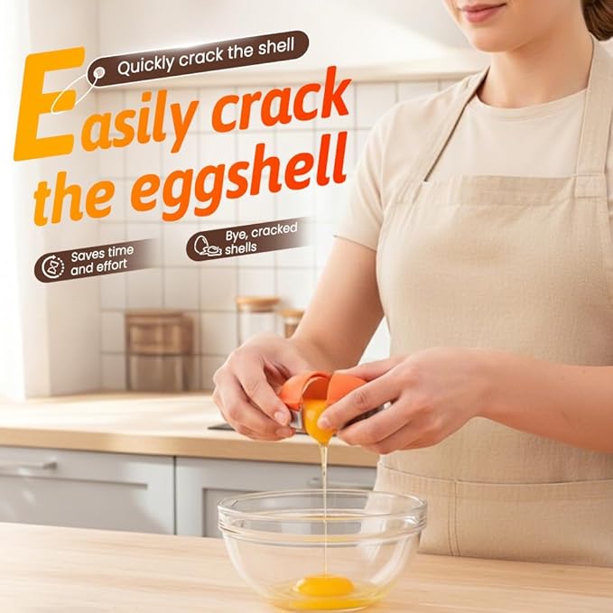 2026 New Egg Shell Opener, Stainless Steel Egg Cracker Tool, Multifunctional Eggs Separator for Raw and Hard Boiled Eggs Peeler Shell Remover, Kitchen Gadget (Yellow 3pcs)