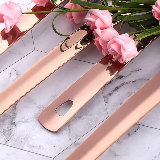 Spaghetti Server, BuyGo Stainless Steel Rose Gold Pasta Spaghetti Fork with Mirror Polish, Metal Pasta Server for Kitchen or Restaurant