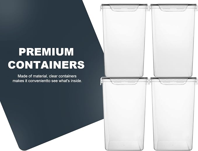 M MCIRCO Extra Large 4 Pack, 6.5L/7qt/220oz Tall Food Storage Containers | Plastic Airtight Kitchen Pantry Storage Containers for Flour, Sugar, Airtight, BPA Free, Food Grade Material