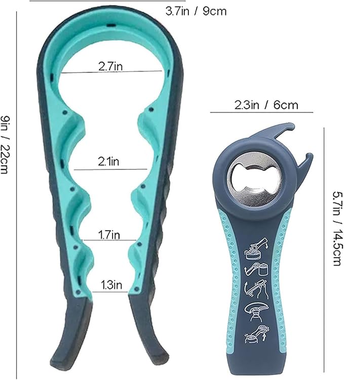Bottle Opener for Arthritic Hand,Jar Opener for Old People, Children, Women, Those with Weak Hands,Multifunctional Kitchen Gadgets (05-Blue)