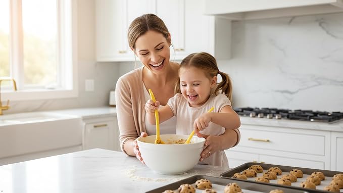 Reston Lloyd Cooking Spoon for Serving, Basting, Mixing, Heat Resistant, BPA Free Melamine 11 inch Utensil with Ergonomic Handle, Set of 6, Lemon