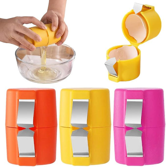 Egg Shell Opener, 2026 Premium Egg Shell Cutter Eggs Shell Separator for for Home Kitchen Gadgets, Multifunctional Egg Cutter Egg Cracker Separator Raw Eggs (Yellow Red Pink)