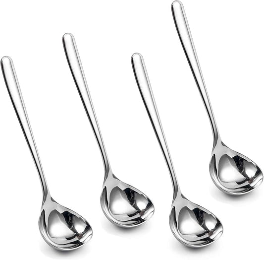 IMEEA 8-Inch Gravy Ladle SUS304 Stainless Steel Serving Ladle, Set of 4
