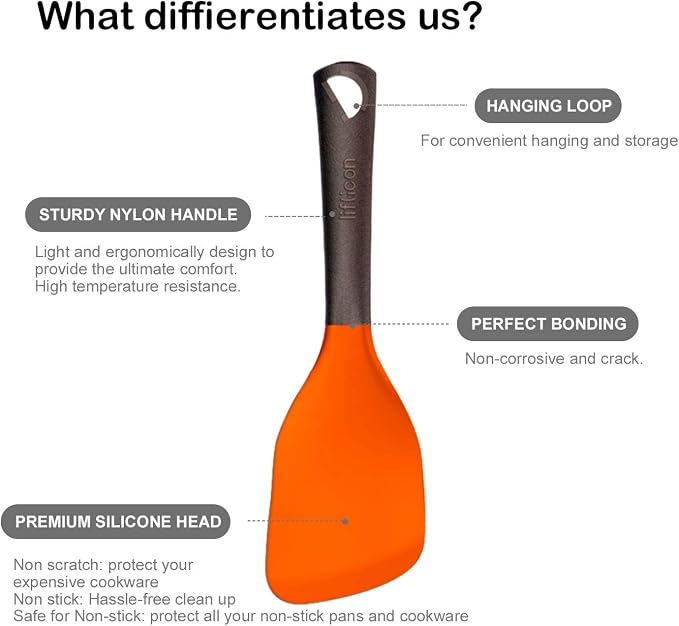 Liflicon Multifuctional Rice Paddle Rice potato food Service Spoon, Non-stick/Eco-friendly/Heat-resistant Up to 446 Degree Fahrenheit Best Silicone Kitchen Utensils Rice Paddle Spoon,Works for Rice