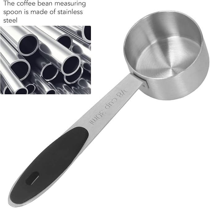 2Pcs Coffee Measuring Scoop, Stainless Steel 1/8 Cup 30ml Coffee Bean Milk Powder Tea Measuring Spoon, Home Kitchen Spoon