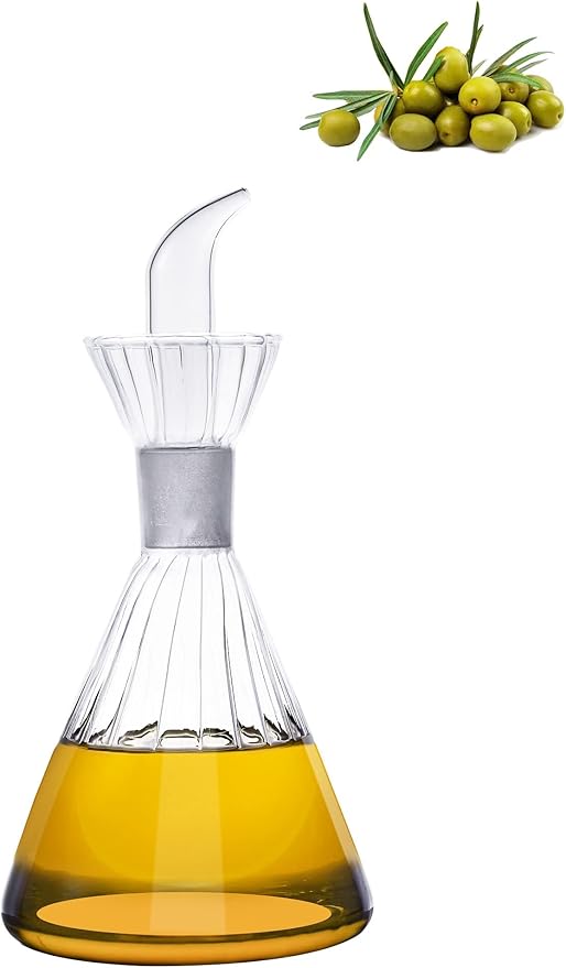 9 oz/250 ml Glass All-Purpose Cruet, Glass Oil Decanter and Cruet for Kitchen and BBQ oil dispenser bottle for kitchen Cooking Oil Dispenser Oil Bottle
