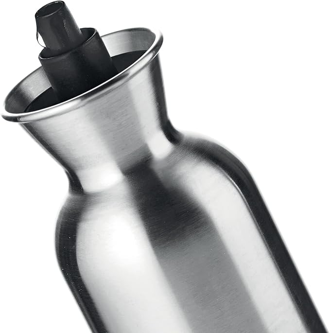 Guzzini Oil & Vinegar Bottle with Drip-Free Dispenser, 330ml Steel Prefect-Dressing Bottle