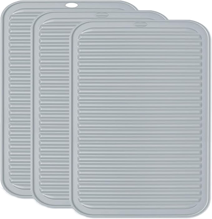 Extra Large Silicone Trivets for Hot Pots and Pans 16x12 Inch, Heat Resistant Hot Pads for Countertops, Hot Dishes, Pot Holders for Kitchen, 4 Pieces, Grey