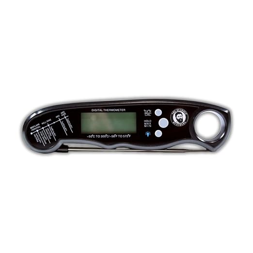 Bearded Butchers Instant Read Digital Meat Thermometer – Accurate Cooking Thermometer for Beef, Chicken, Pork, Fish, Safe Internal Temperature Chart, Magnetic Back, Fahrenheit & Celsius Settings