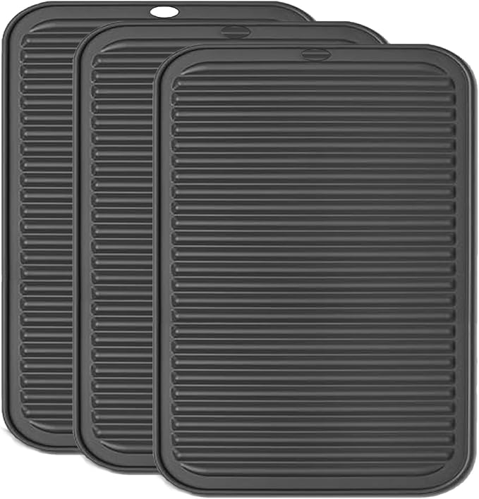 Extra Large Silicone Trivets for Hot Pots and Pans 16x12 Inch, Heat Resistant Hot Pads for Countertops, Hot Dishes, Pot Holders for Kitchen, 3 Pieces, Black