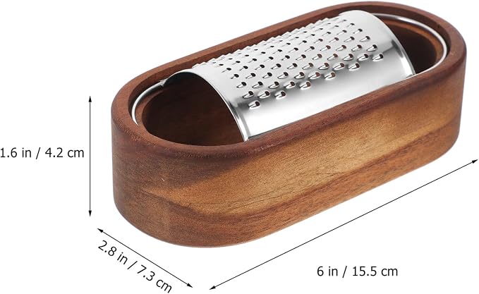 Luxshiny Stainless Steel Cheese Grater with Wooden Box - Multifunctional Vegetable Shredding Tool for Effortless Grating and Slicing in Kitchen