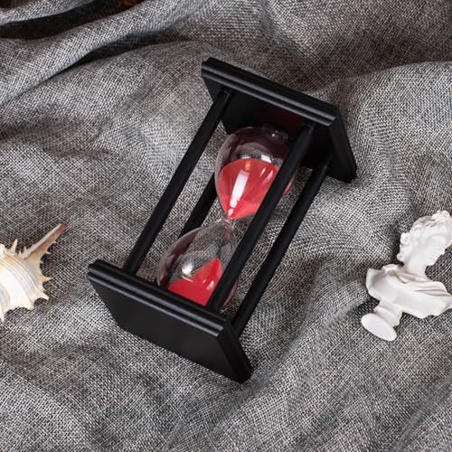 BELLAWARE Hourglass Timer with Red Sand, 15 Minute Wooden Sand Timer