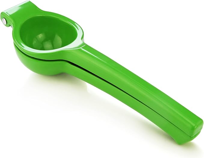New Star Foodservice Lime Squeezer, Commercial Restaurant Grade Enameled Aluminum Citrus Press, Manual Hand Juicer for Limes, Lemons, and Small Citrus, Green