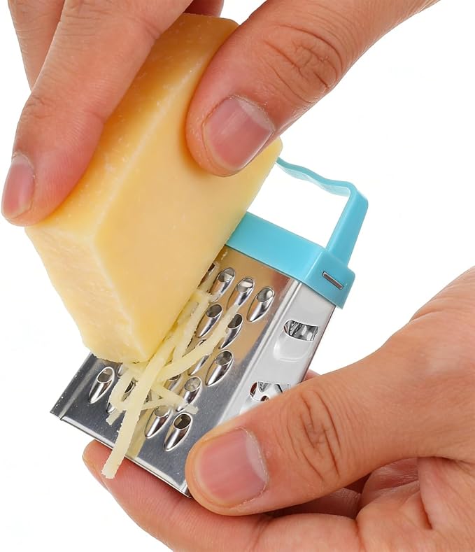 Kichvoe 6-Pack Mini Cheese Grater Set Stainless Steel Box Graters with Non-Slip Handle for Garlic Ginger Vegetable Shredding Slicing Compact Kitchen Tool 2.63X1.45X1.06In