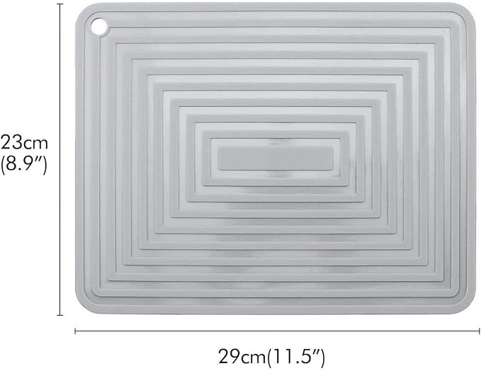LogHog Large Silicone Trivet Mats for Hot Dishes/Pans, Heat Resistant Pot Holder, 9x12 Non Slip Flexible Durable Pot Coaster Kitchen Table Mats Set of 2 (Gray)