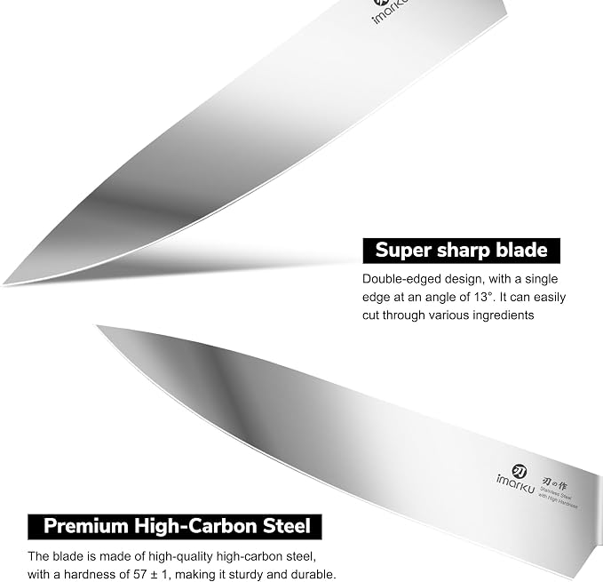 imarku Chef Knife 8 Inch, Ultra Sharp Stainless Steel Kitchen Knife with Ergonomic Handle, Professional Cooking Knife for Meat, Vegetables & Fruits, Rust Resistant Chef’s Knife with Gift Box