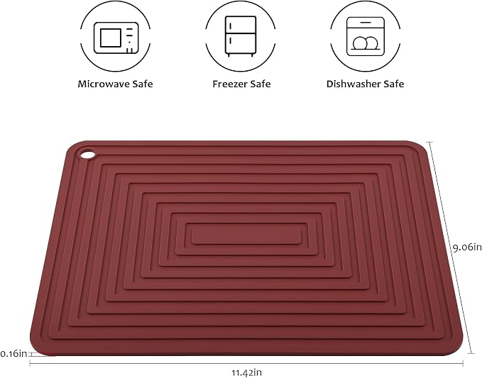 Silicone Trivets for Hot Dishes Pots and Pans, Red Hot Pads for Kitchen Table, Heat Resistant Mat for Quartz Counter, Multi-Purpose Trivet Mat, Flexible Silicone Pot Holders Mats Set 4