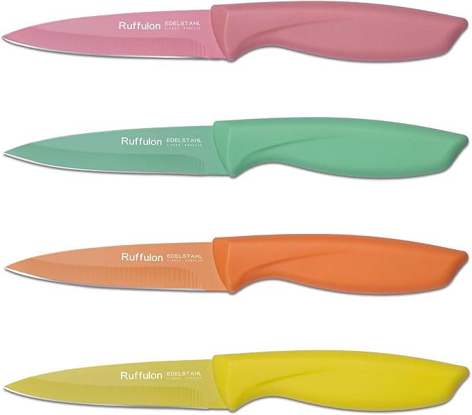 Paring Knife Set, 4PCS Stainless Steel Paring Knife Set, Ultra Sharp Fruit and Vegetable Knives, 3.5-Inch Kitchen Knives, Razor-Sharp Knife，Ergonomic Handle Design, Coloured