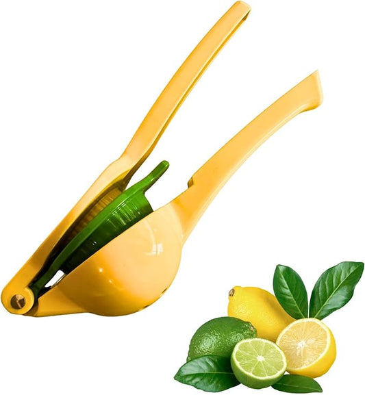NAZANIN Dual-Bowl Lemon Squeezer - Heavy Duty Aluminum Citrus Juicer & Lime Press - Professional Manual Hand Juicer for Cocktails, Margaritas, Salads - Ergonomic Design, Dishwasher Safe Kitchen Tool