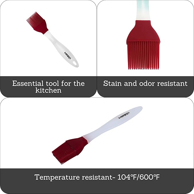 MIRRO Silicone Basting Brush for Grilling, Red