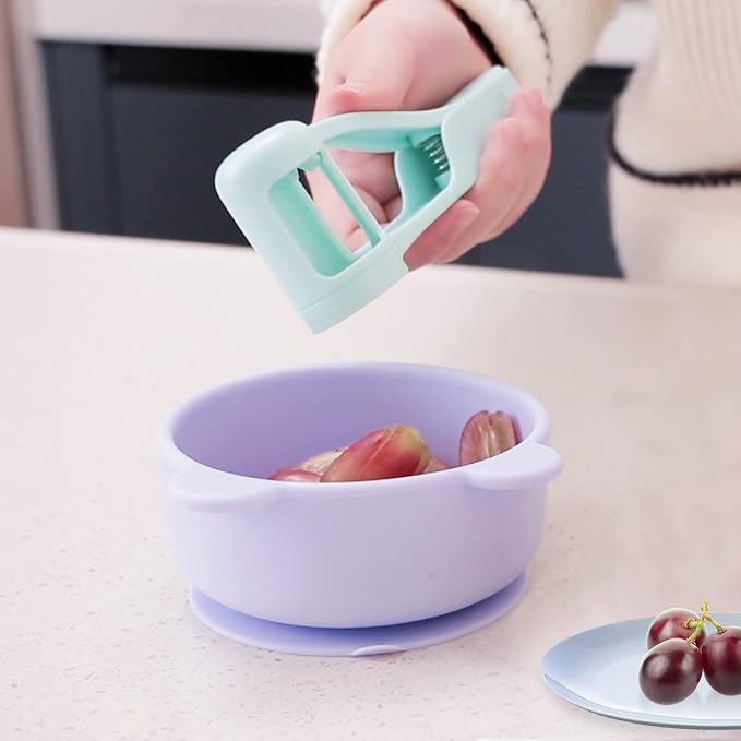 Luvan Grape Cutter for Toddlers, Grape Slicer Tool, Grape Tomato Cherry Strawberry Cutter Tools Into 4 Pieces for Vegetable Fruit Salad, Stainless Steel Quarter Grape Slicer Kitchen Gadget