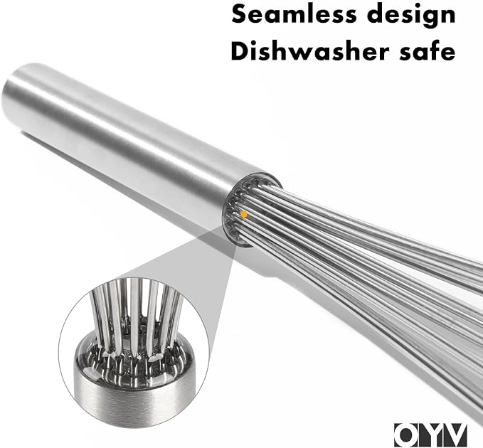 OYV 18/10 Stainless Steel Large Whisk, 17" Commercial Heavy Duty Whisk for Whipping Eggs, Mixing Batter, Making Sauces, Long Wisk Dishwasher Safe
